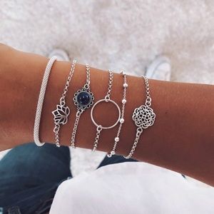 Silver Fashion Bracelets (set of six)